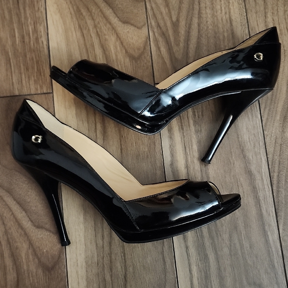 Elegant Black Peep-Toe Heels